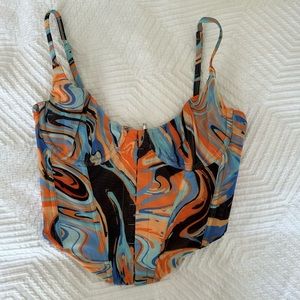 White fox corset top